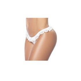 Culotte ouverte blanche avec froufrou en dentelle 